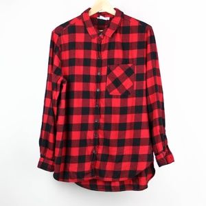 Beach Lunch Lounge Blouse Buffalo Plaid Flannel